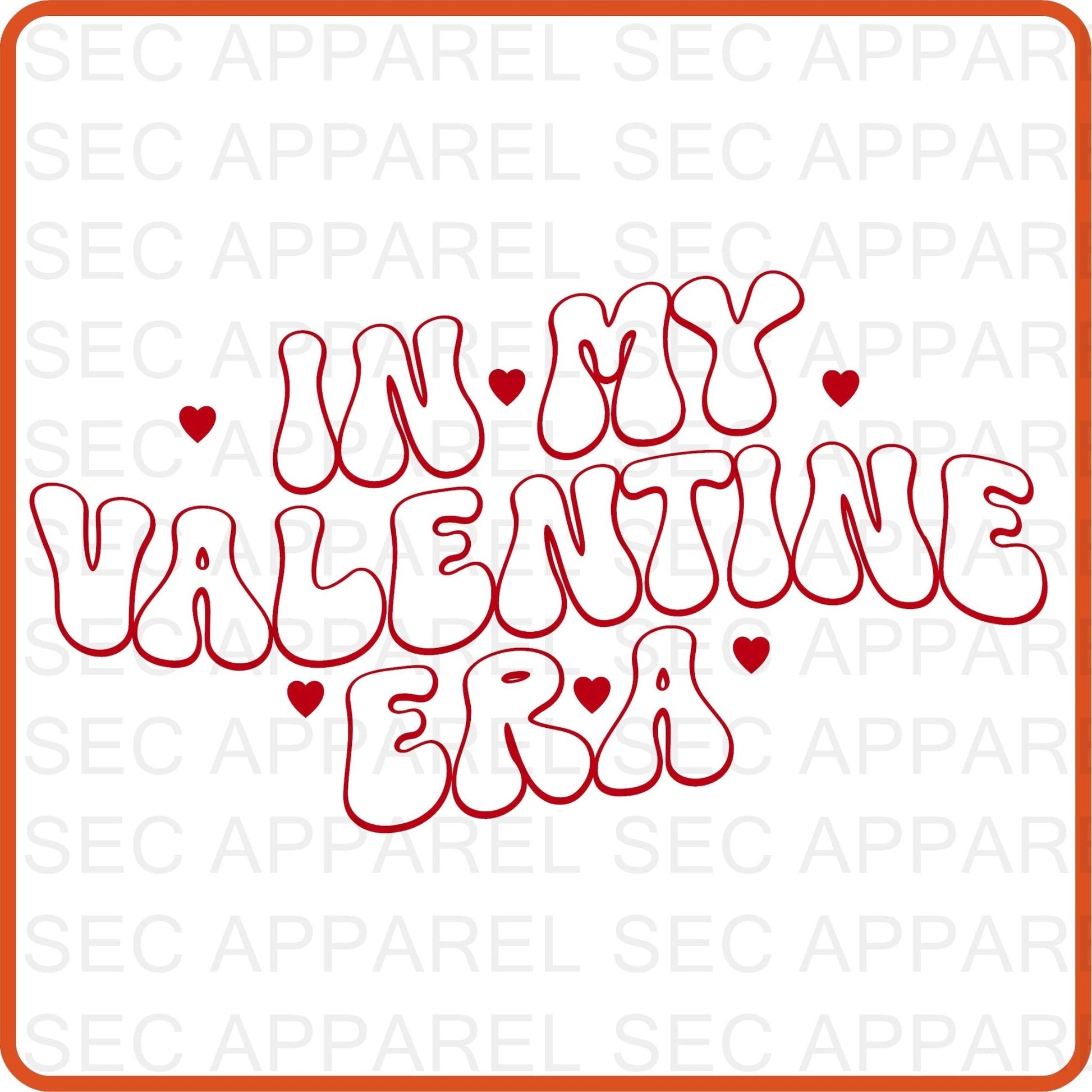 Valentine Iron On Decals Patches transfers vinyl for shirts, clothing | SEC Apparel | In My Valentine Era - secapparelonline