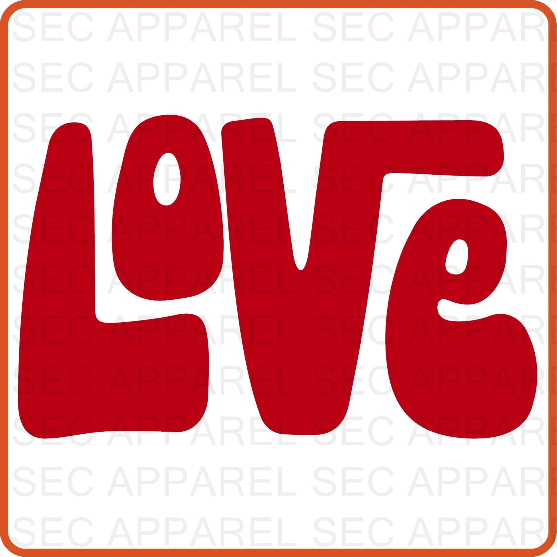 Valentine Iron On Decals Patches transfers vinyl for shirts, clothing | SEC Apparel | Love - secapparelonline
