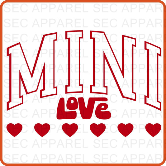 Valentine Iron On Decals Patches transfers vinyl for shirts, clothing | SEC Apparel | Mini Love - secapparelonline