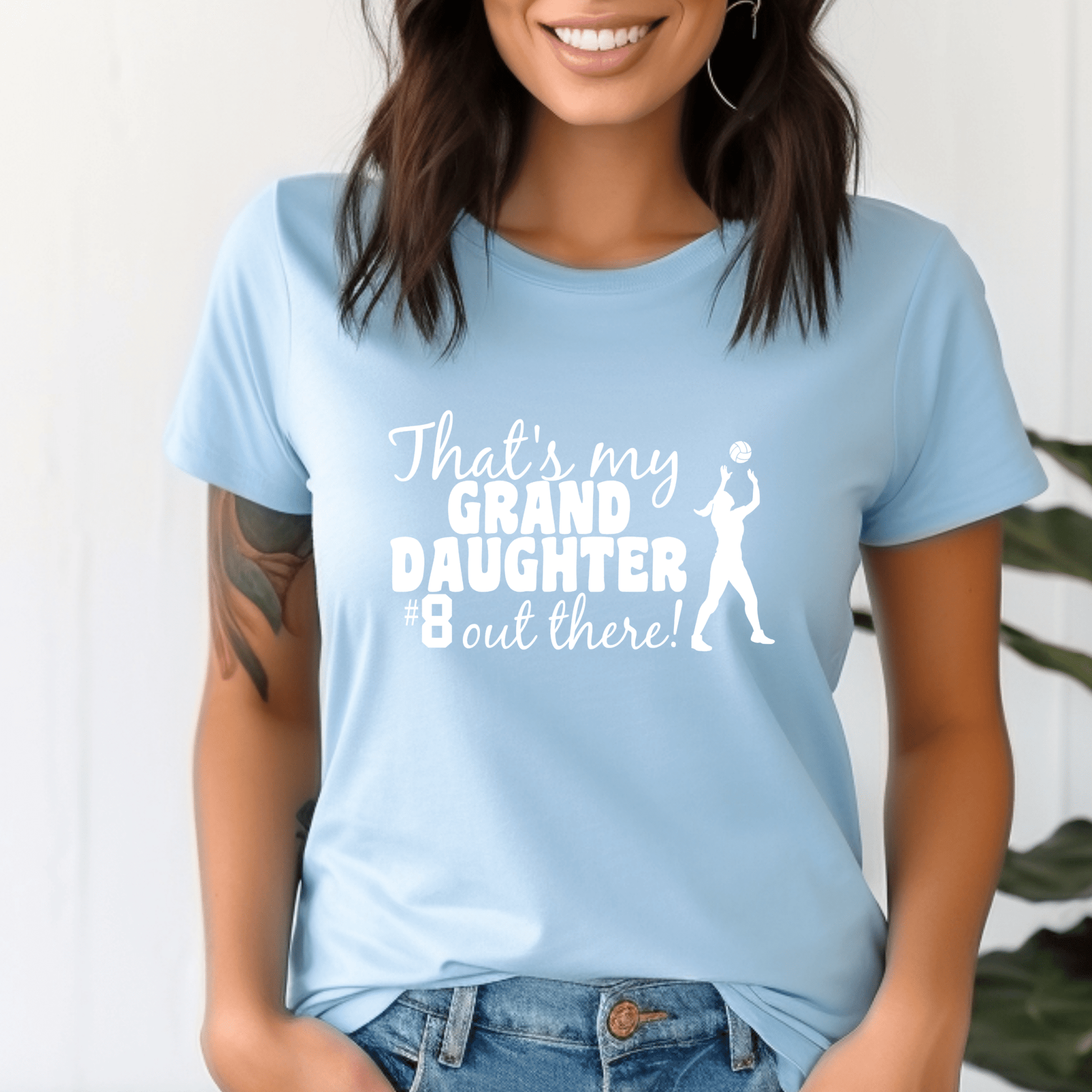 Volleyball Grandma Shirt | Crew neck | V Neck| Sweatshirt | Hoodie | Thats my granddaughter out there - secapparelonline