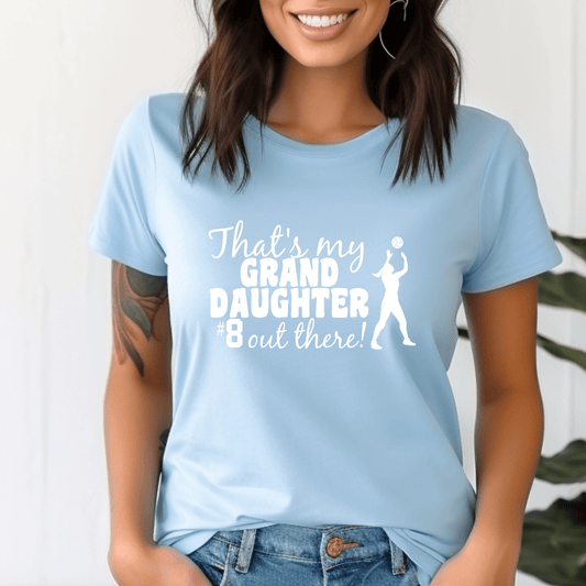 Volleyball Grandma Shirt | Crew neck | V Neck| Sweatshirt | Hoodie | Thats my granddaughter out there - secapparelonline