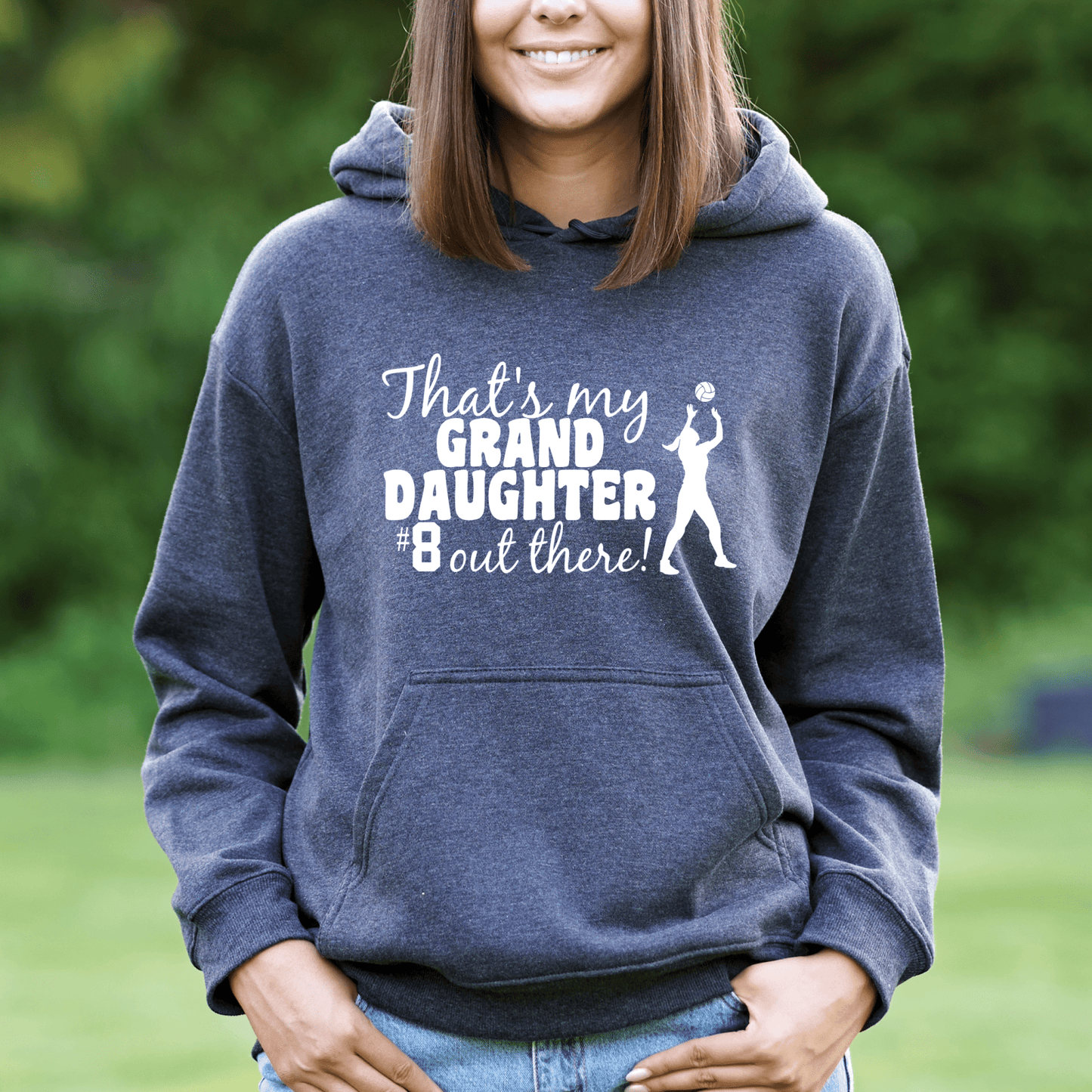 Volleyball Grandma Shirt | Crew neck | V Neck| Sweatshirt | Hoodie | Thats my granddaughter out there - secapparelonline