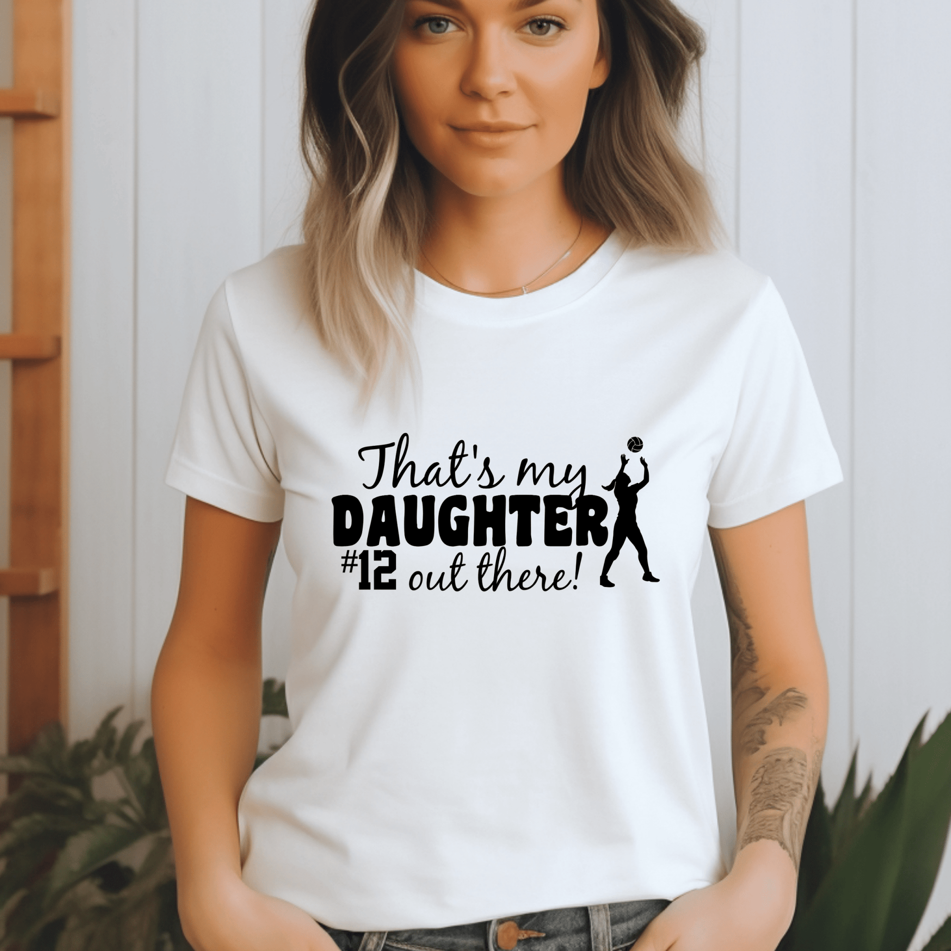 Volleyball Mom Shirt | Crew neck | V Neck| Sweatshirt | Hoodie | Thats my daughter out there - secapparelonline