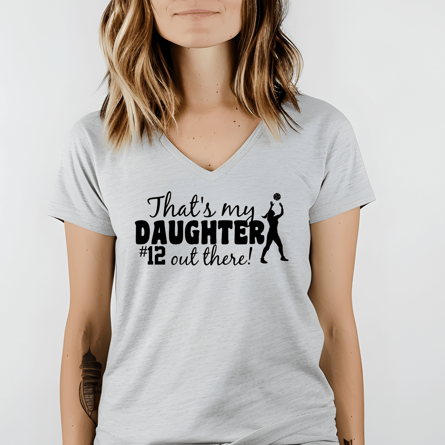 Volleyball Mom Shirt | Crew neck | V Neck| Sweatshirt | Hoodie | Thats my daughter out there - secapparelonline
