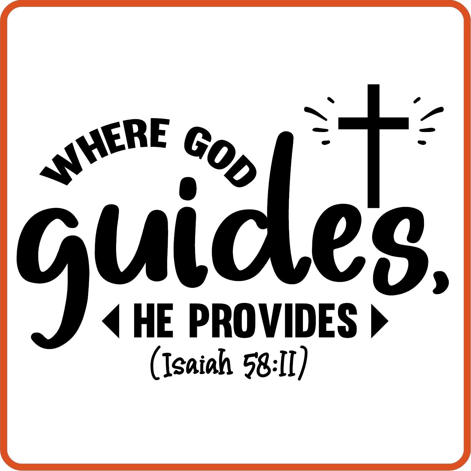 Where God Guides| Bible | Religious Iron On Decals Patches by SEC Apparel - secapparelonline