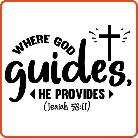 Where God Guides| Bible | Religious Iron On Decals Patches by SEC Apparel - secapparelonline