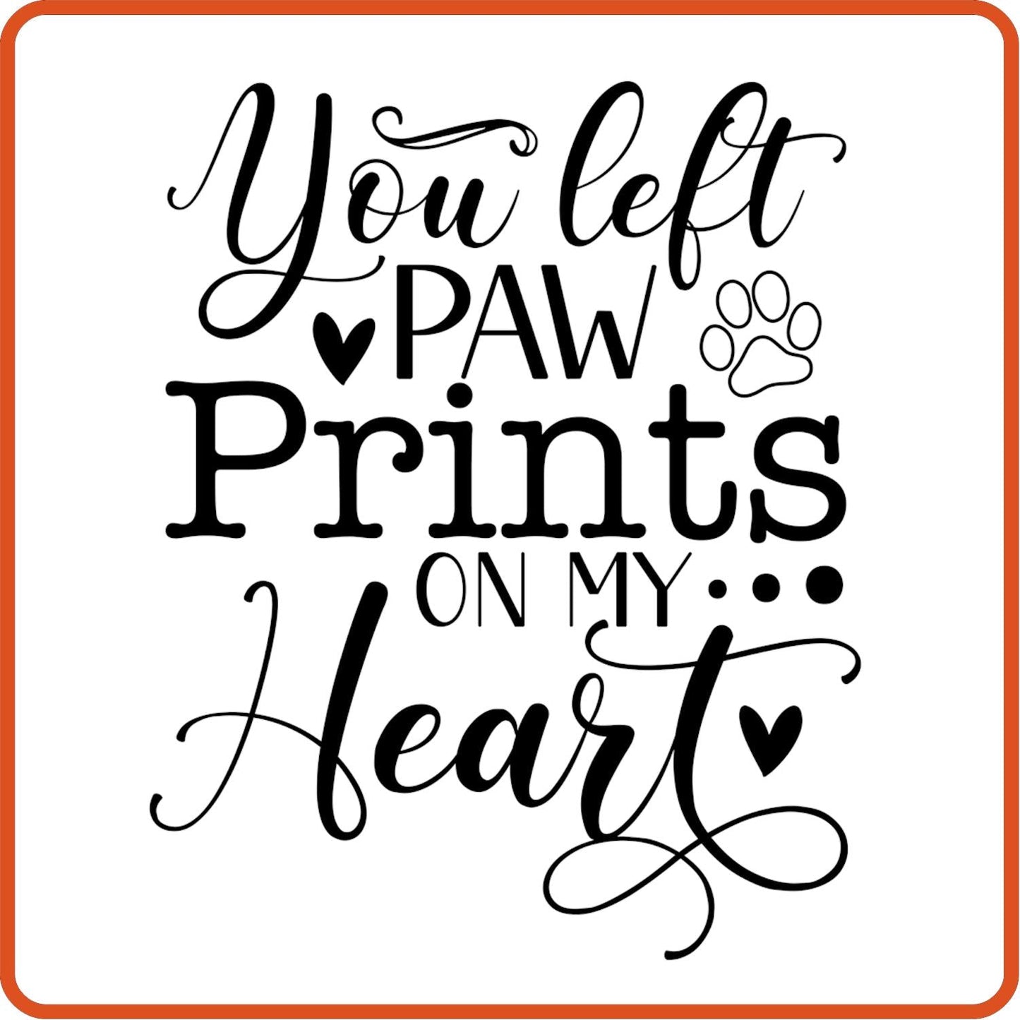 You Left Paw Prints On My Heart | Memorial | Sympathy Iron On Decals Patches by SEC Apparel - secapparelonline