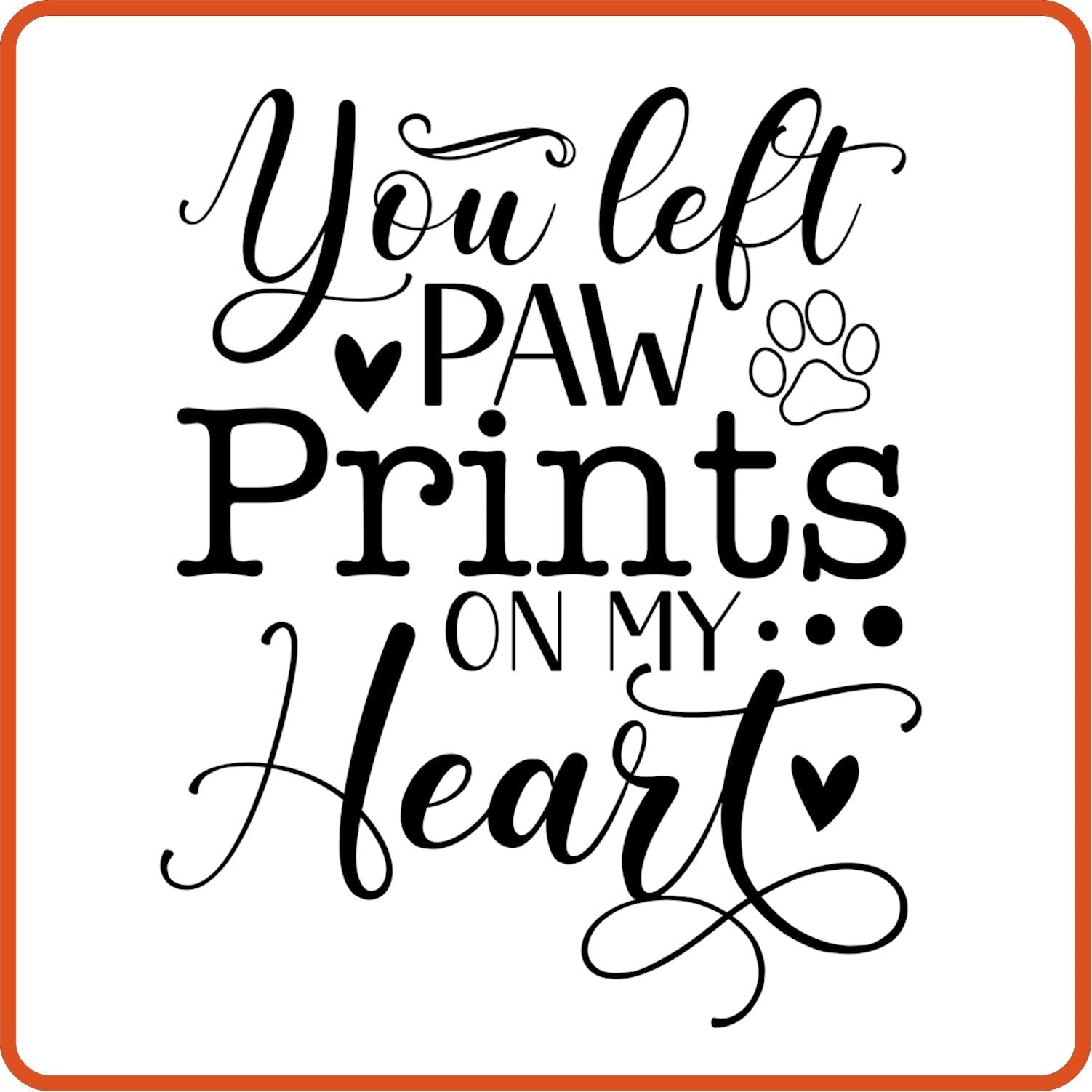 You Left Paw Prints On My Heart | Memorial | Sympathy Iron On Decals Patches by SEC Apparel - secapparelonline