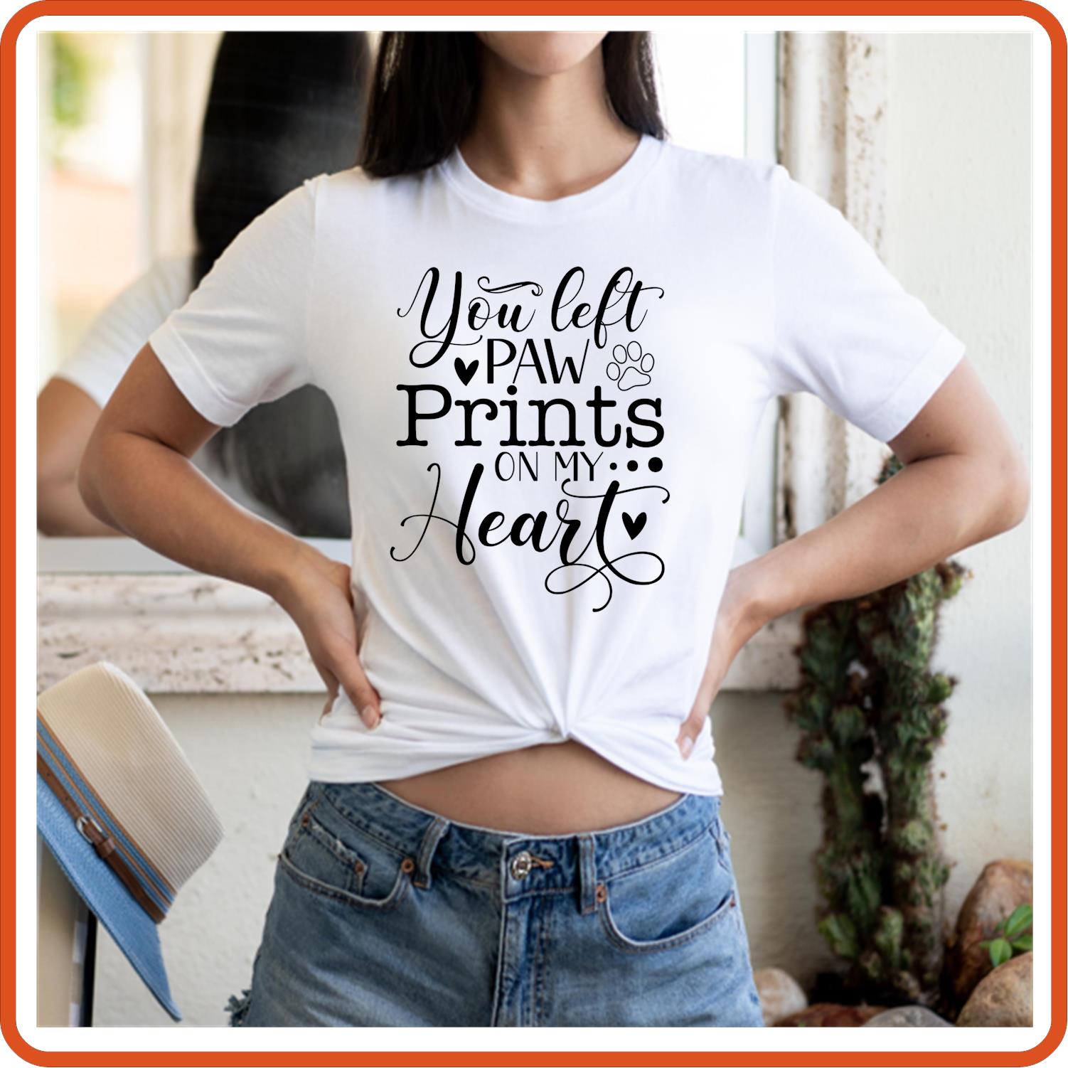You Left Paw Prints On My Heart |Memorial Sympathy Shirts T-Shirts by SEC Apparel - secapparelonline