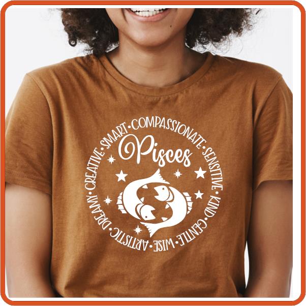 Pisces Zodiac Sign Horoscope Birthday T-Shirt | SEC Apparel