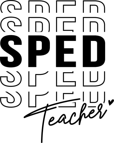 SEC Apparel SPED Teacher Iron On Patches Decals Transfers Applique Letters for t Shirts Fabric Clothing | Back to School