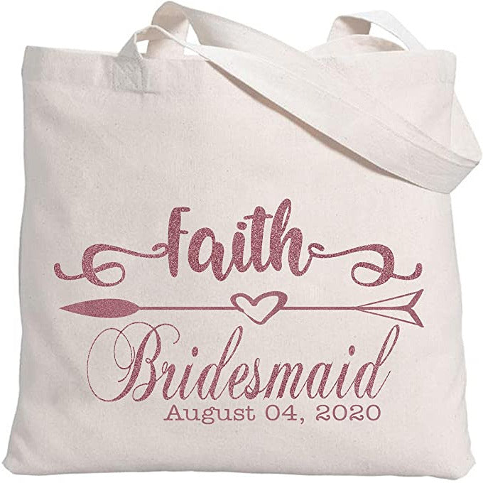 Personalized Tote Bag for Bridesmaids Wedding Customized Bachelorette Party Bag Set of 6, 8, 10, 12