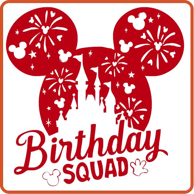 Disney Birthday Boy Squad Iron On Transfers Decals Patches Vinyl for T Shirts Fabric Clothing