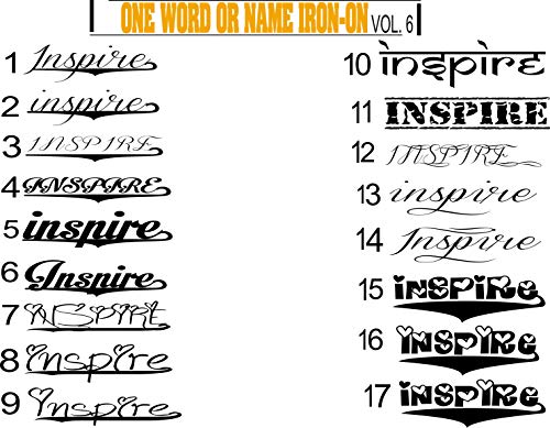 Iron on Word, Name with Tail for Shirts, Decorations and More by SEC Apparel Vol 6 - secapparelonline