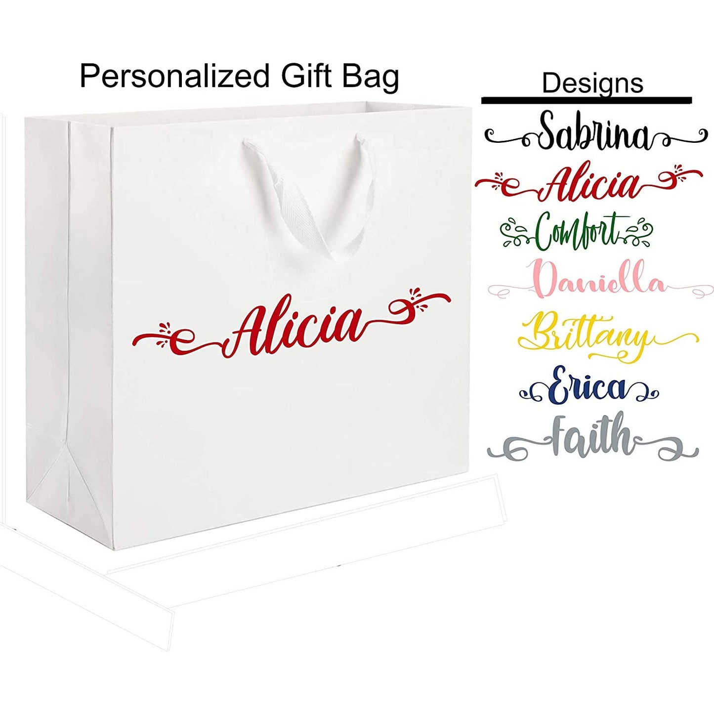 Personalized Kraft Bags with Handle with Soft Cloth Handles, Party Bags, Shopping Bags, Retail Bags, Merchandise Bag,, Party Bags, - secapparelonline