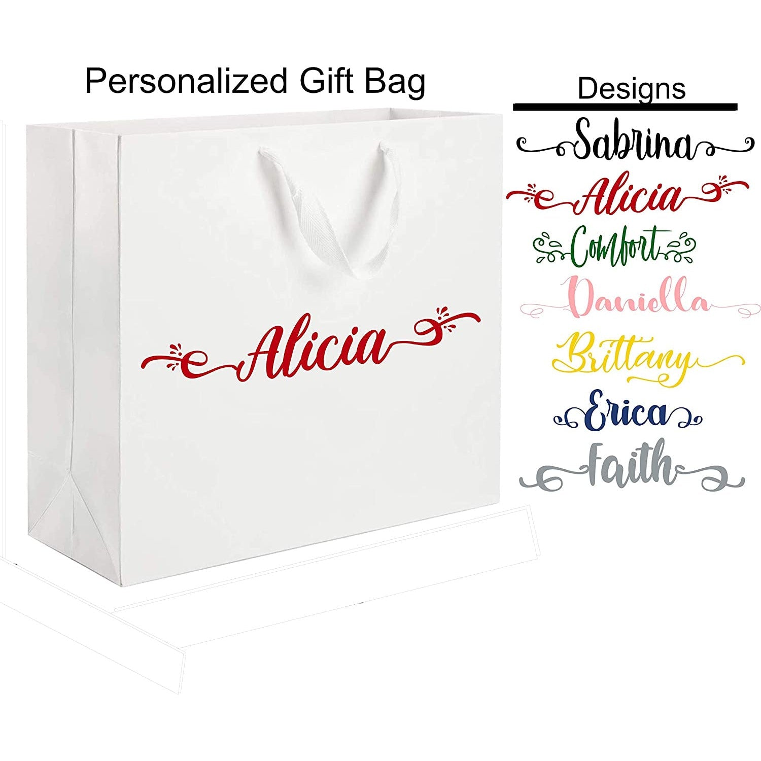 Personalized Kraft Bags with Handle with Soft Cloth Handles, Party Bags, Shopping Bags, Retail Bags, Merchandise Bag,, Party Bags, - secapparelonline