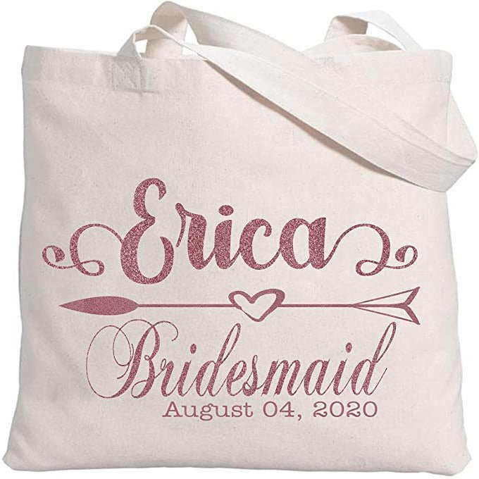 Personalized Tote Bag for Bridesmaids Wedding Customized Bachelorette Party Bag Set of 6, 8, 10, 12 - secapparelonline