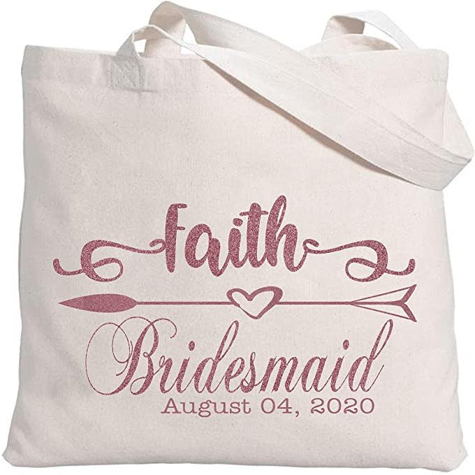 Personalized Tote Bag for Bridesmaids Wedding Customized Bachelorette Party Bag Set of 6, 8, 10, 12 - secapparelonline