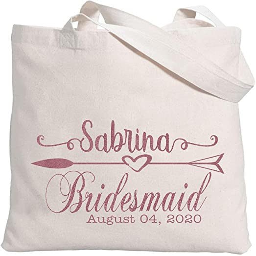 Personalized Tote Bag for Bridesmaids Wedding Customized Bachelorette Party Bag Set of 6, 8, 10, 12 - secapparelonline