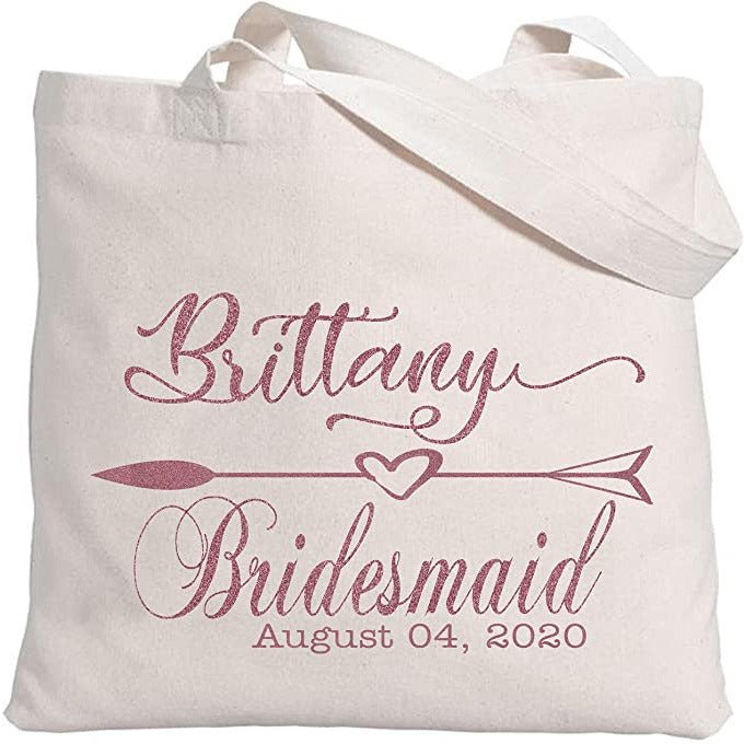 Personalized Tote Bag for Bridesmaids Wedding Customized Bachelorette Party Bag Set of 6, 8, 10, 12 - secapparelonline